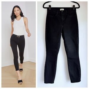 EUC L'AGENCE Margot Cropped High Rise Skinny Jeans in Noir Black Size 27